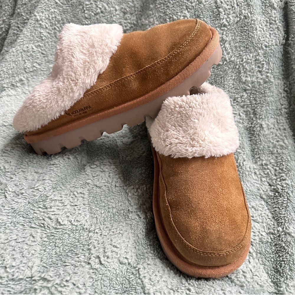 Koolaburra Tan Brown Suede / Sherpa Slip-On Shoes size 11